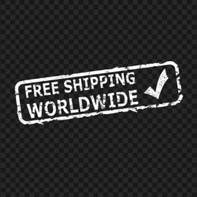 White Worldwide Free Shipping Stamp