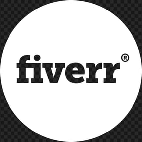 Fiverr Round White Logo PNG