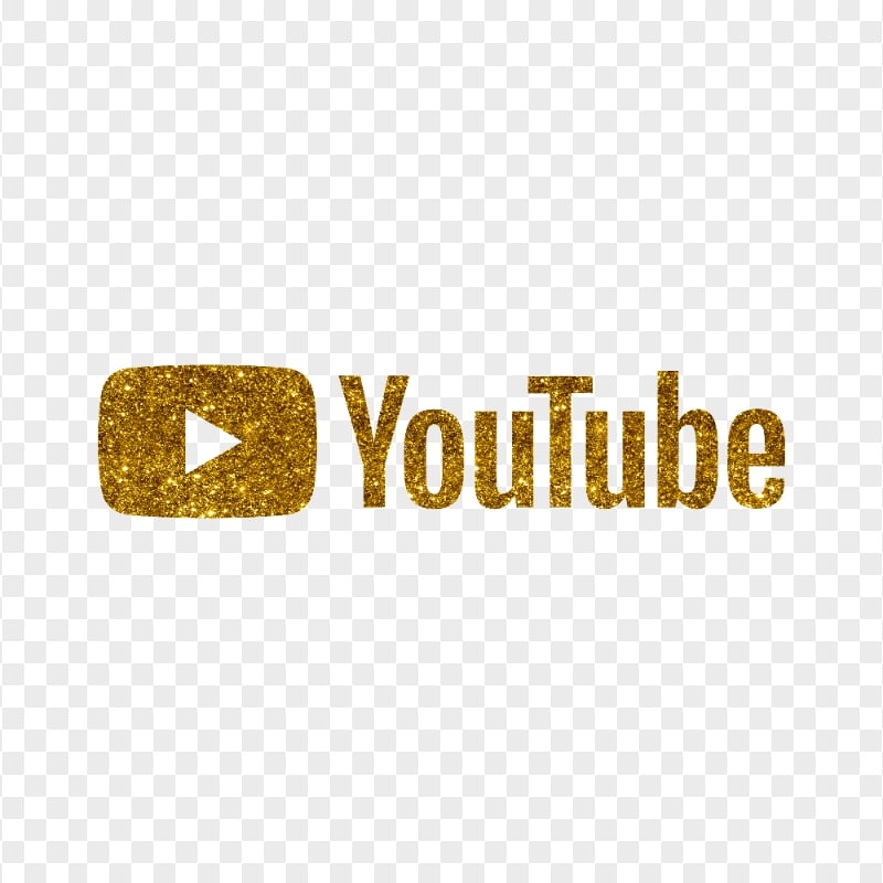 HD Gold Glitter Aesthetic Youtube YT Logo PNG