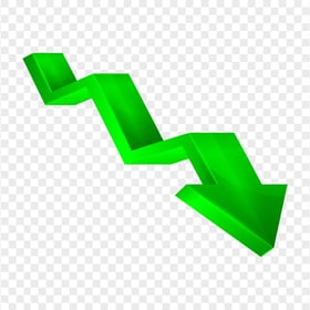 HD Green Down 3D Arrow PNG