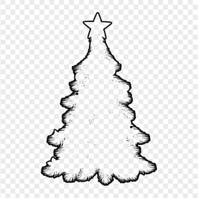 HD Black Outline Decorated Christmas Tree Clipart Silhouette Shape PNG