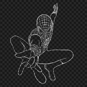 HD Spider man outline white PNG