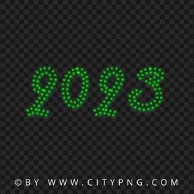 2023 Light Glowing Green Text New Year PNG Image