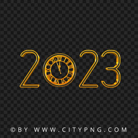 HD 2023 Gold New Year's Eve Clock Transparent PNG