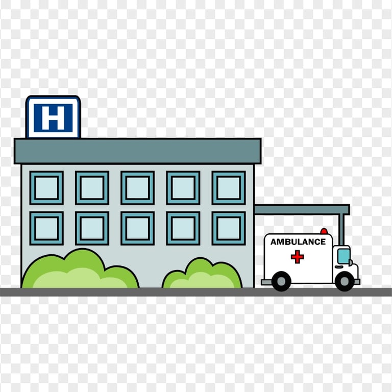 Cartoon Icon Of Hospital Clinic Healthcare Center