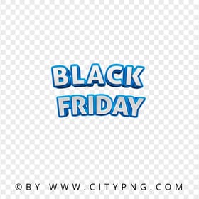 Black Friday Blue 3D Text Logo PNG
