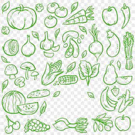 Green Vegetables Icons Seamless Pattern Download PNG