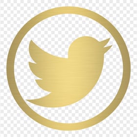 HD Golden Gold Round Twitter Icon PNG