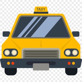 HD Yellow Vector Front View Taxy Cab Car PNG