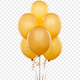 HD Group Of Beautiful Golden Balloons PNG