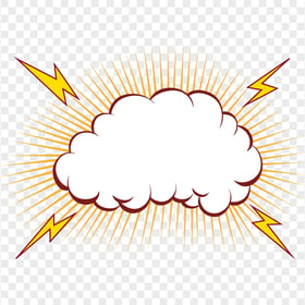 HD Comic Cartoon Dialog Speech Cloud Explosion PNG