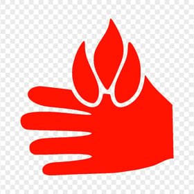 Red Fire Burning Hand Icon PNG