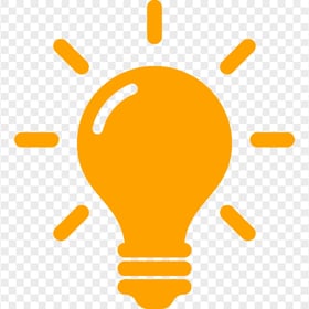HD Orange Light Bulb Idea Icon Symbol PNG