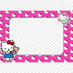 Hello Kitty Pink and White Frame HD PNG