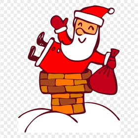 Christmas Clipart Santa Claus In Chimney PNG Image