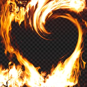 Download Fire Heart Shape Background PNG