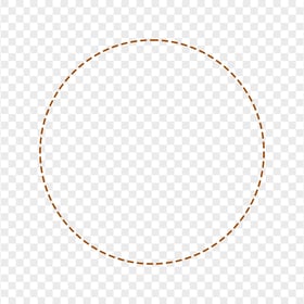 Circle Brown Dashed Border PNG Image