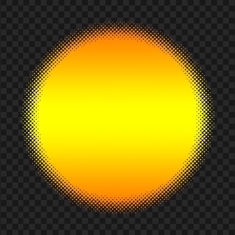 HD Orange Gradient Dots Halftone Circle Round PNG