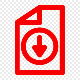 Download File Document Red Outline Icon HD PNG