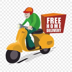 Cartoon Clipart Scooter Free Home Delivery PNG IMG