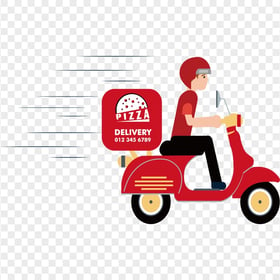 Pizza Delivery Vector illustration HD Transparent Background