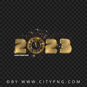2023 Happy New Year Premium Gold Design HD PNG