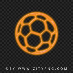 Orange Neon Football Soccer Ball Download PNG