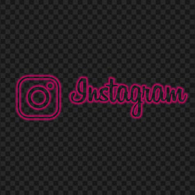 HD Pink Neon Instagram Insta Logo Text & Sign PNG