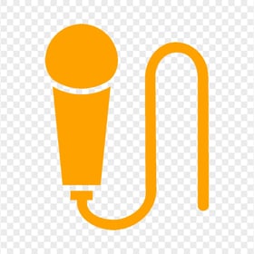 Hand Microphone Mic Orange Icon Transparent PNG