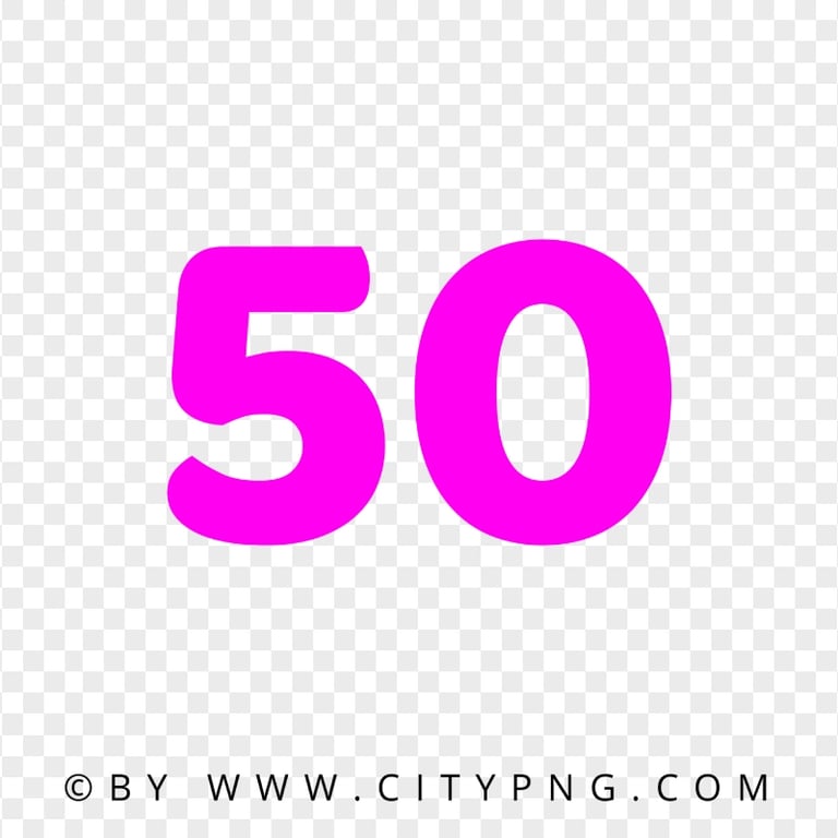 50 Pink Text Number HD Transparent PNG