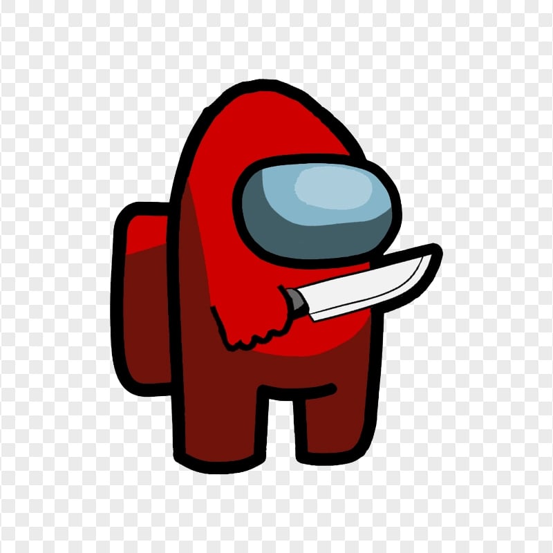 HD Red Among Us Character Knife PNG Citypng