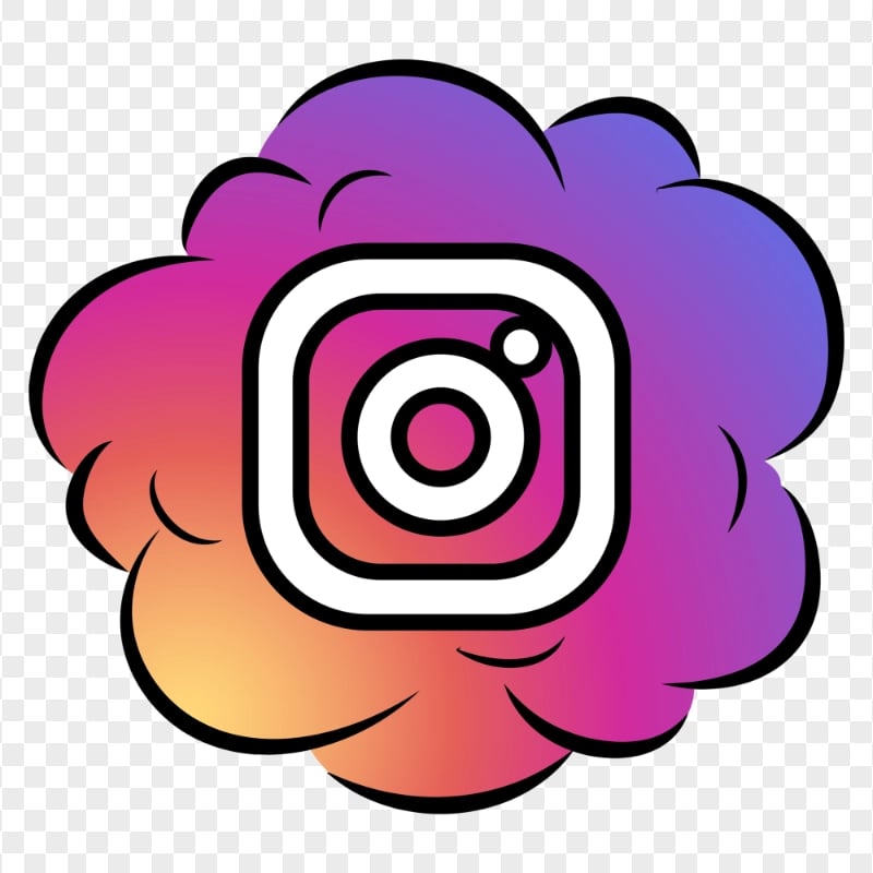 Vector Cloud Shape Comic Style Instagram Icon