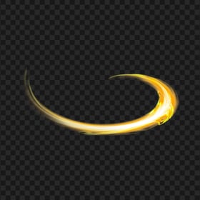 Luminous Yellow Wavy Light Line Effect FREE PNG