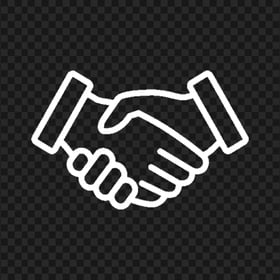 Handshake Outline White Icon PNG Image