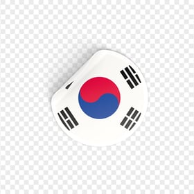 Round Sticker South Korea Flag Icon PNG