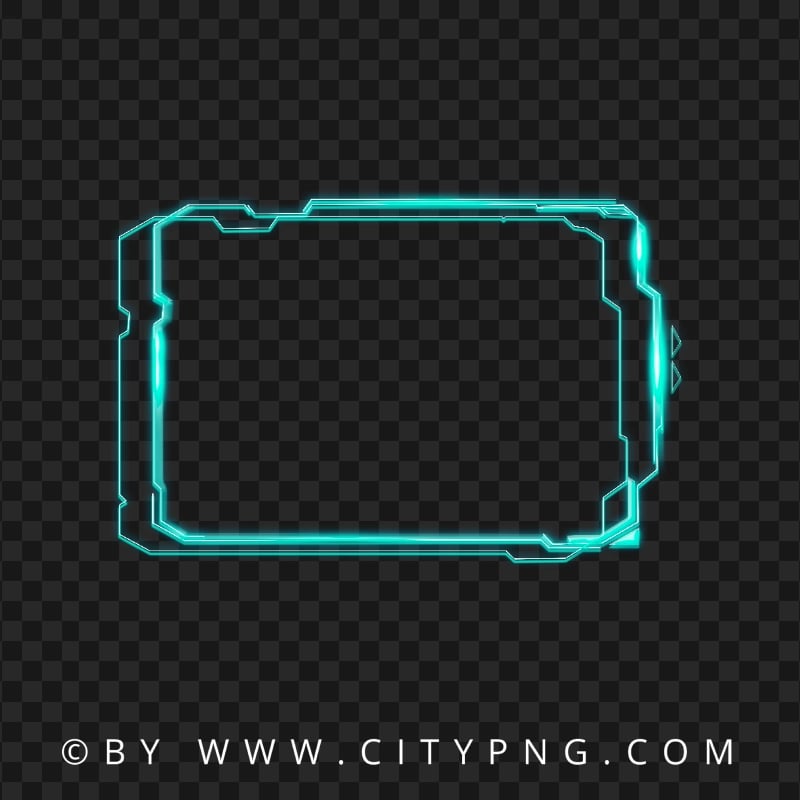HD Blue Glowing Technology Futuristic Frame PNG
