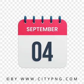 4th September Date Vector Calendar Icon HD Transparent PNG