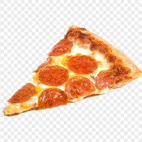 Crispy Pepperoni Pizza Slice Transparent Background