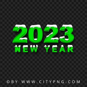 Snowy 2023 New Year Green Logo HD PNG