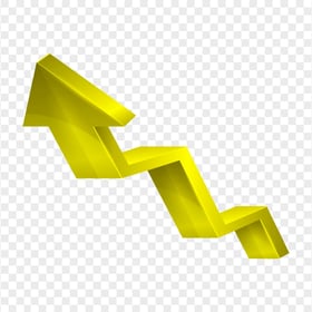 HD 3D Yellow Increase Arrow Up Left PNG
