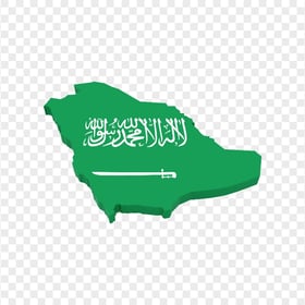 HD Saudi Arabia 3D Flag Map PNG