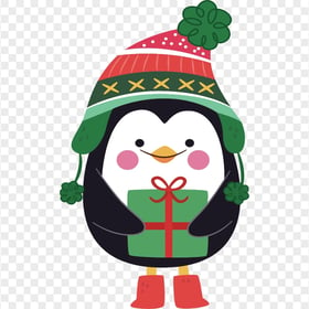 HD Vector Penguin Christmas Theme Hat PNG