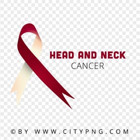 Cancer Head And Neck burgundy & Ivory Ribbon Logo Sign PNG