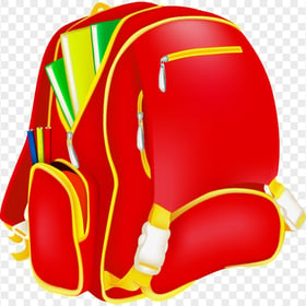 Back To School Red Cartoon Clipart Bag PNG