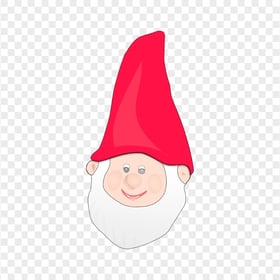 Clipart Garden Gnome Face Santa Hat PNG