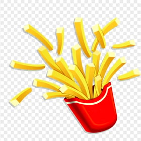 Illustration Of French Fries Flying Out Of Paper Cup