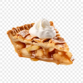 HD PNG Delicious Pear Pie Slice with White Cream