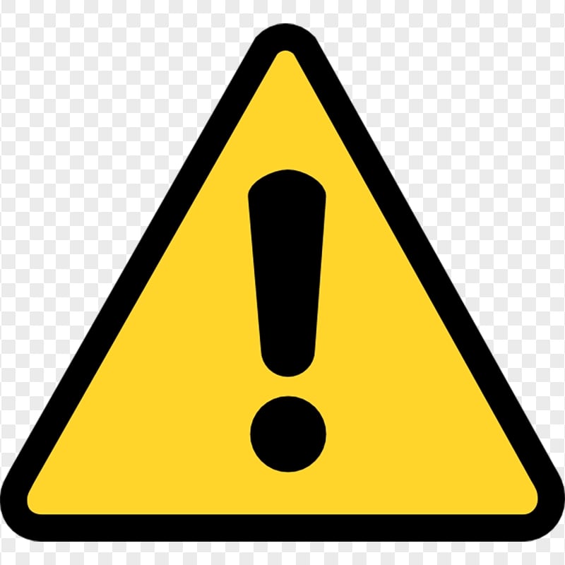 Black & Yellow Caution Warning Triangle Icon