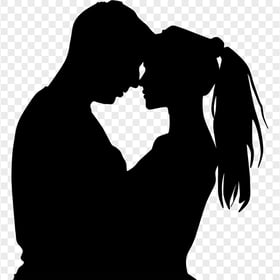Download HD Couple In Love Black Silhouette PNG
