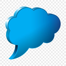 3D Cloud Blue Balloon Bubble Speech Thought